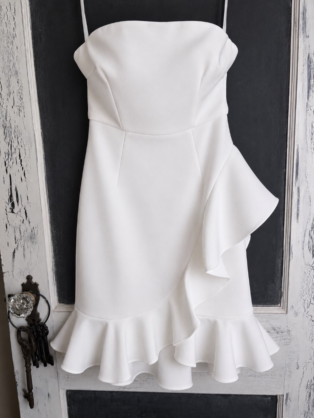 NWT Hello Molly White Strapless Ruffle Dress Sz S - Picture 7 of 7
